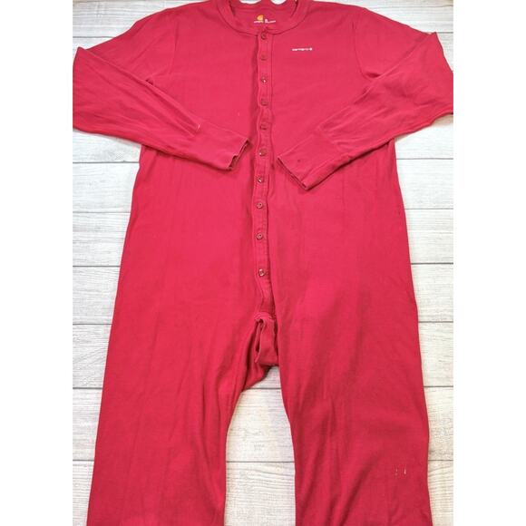 Carhartt Other - Carhartt Mens Vintage Cotton Union Suit Red Long John Base Layer PJs Size XL
